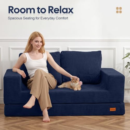 COMAX Futon Sofa Bed, Convertible Sofa Bed, Folding Boneless Couches