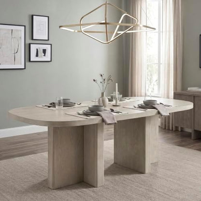 Lexicon 82" W Modern Rectangular Wood Dining Table for 4 to 6, Light Gray
