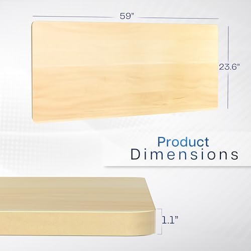 VIVO 60" x 24" Light Wood Solid 1-Piece Table Top