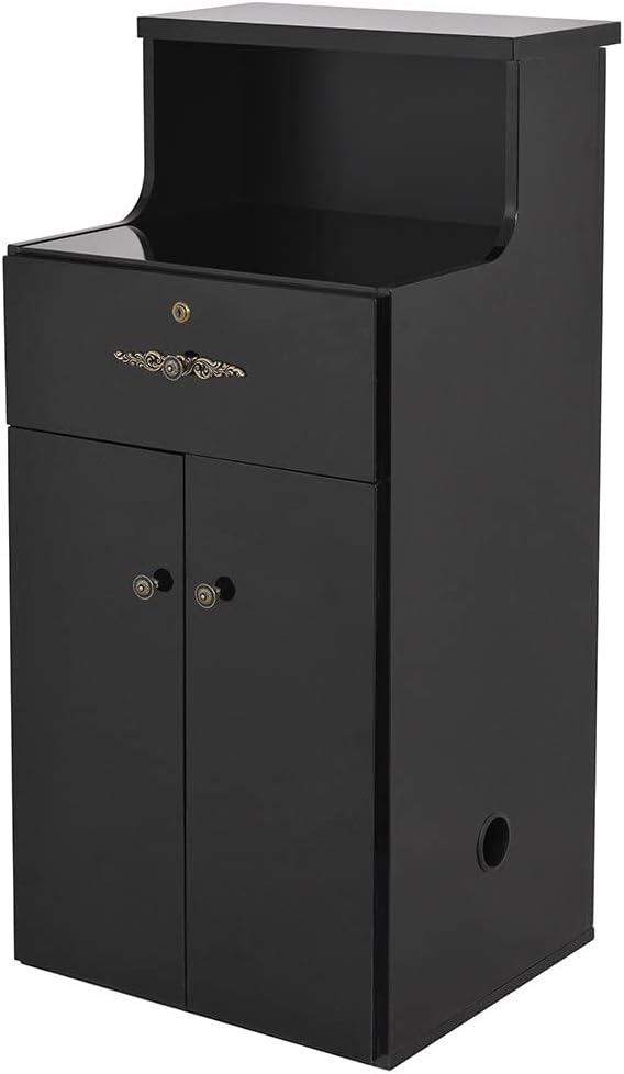 Dir Reception Desk, Receptionist Area Counter, Reception Podium Valencia, Black