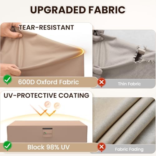 Outdoor Patio Furniture Covers Waterproof 107"Lx81"Wx27.9"H 600D