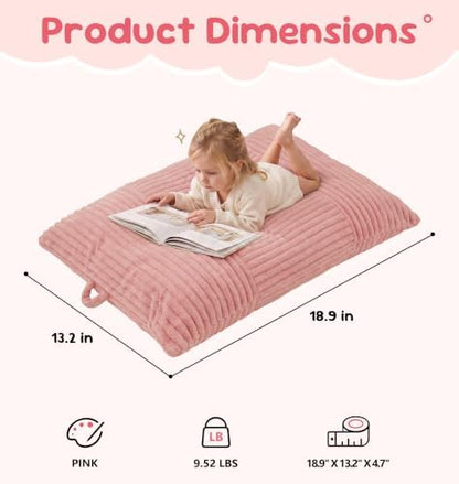 Hobestluk Bean Bag Chair Small Fluffy Pink Beanbag with Memory Foam Filled