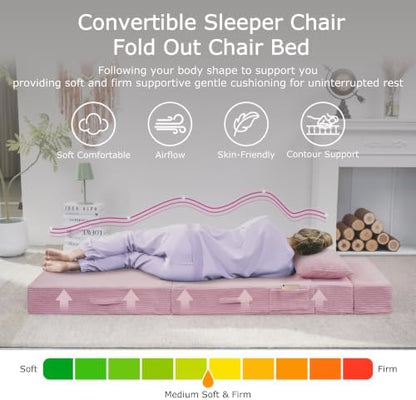 Folding Sofa Bed, Convertible Sleeper Chair Bed, Floor Sofa with Bag
