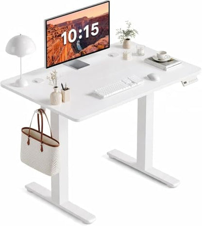 Claiks 32 x 19 Inch Electric Standing Desk White