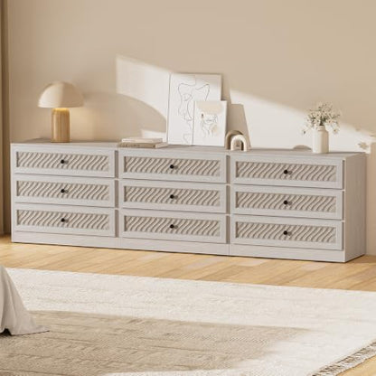 3 Drawer Dresser Set of 3, Modern 31.3" Wide Wooden Dresser
