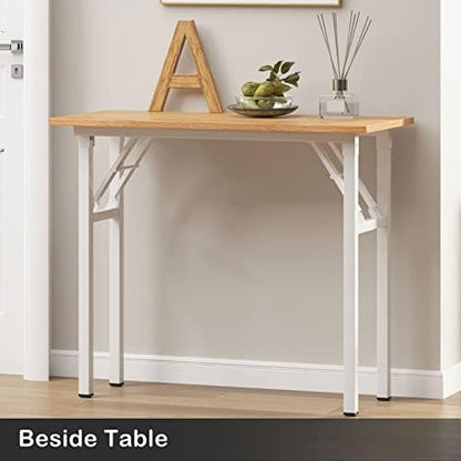 Need Small Computer Desk 31.5 in Folding Home Office Table Teak