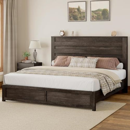 Albott Farmhouse King Platform Bed with 49" Headboard & Footboard