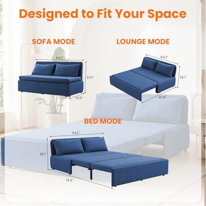 ijuicy Queen Size Pull Out Sofa Bed,3 in 1 Sleeper Sofa