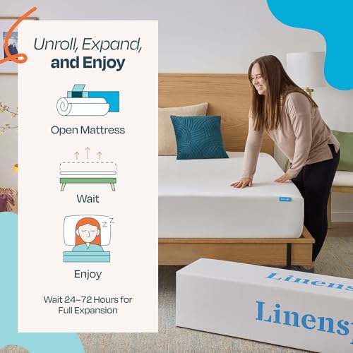 Linenspa 10 Inch Gel Infused Memory Foam Mattress – King Size – Medium Plush - Cooling Gel - Mattress in a Box - Primary or Guest Bedroom - Pressure Relieving and Breathable – CertiPUR-US Certified