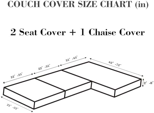 Sofa Covers Couch Covers for Sofa Pet Friendly Couch Cushion Covers Universal Sofa Covers Washable Stretch Slipcovers for Sectional Sofa (Texture Metal Gray, 2 Seats + Chaise Cover)