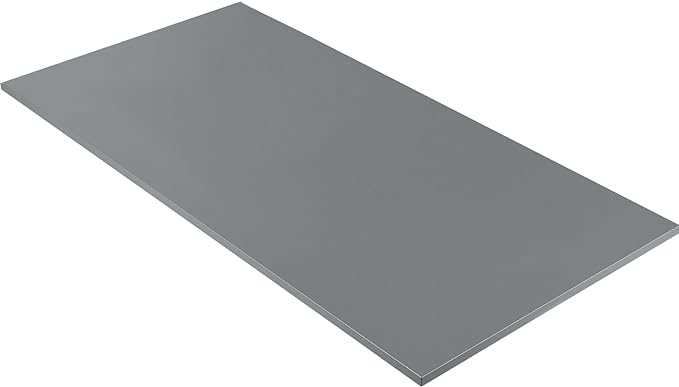 Kaboon Universal Tabletop 55x27.5 in Silver Grey, Melamine Table Tops One-Piece Sit Stand Desk Top, Home and Commercial use