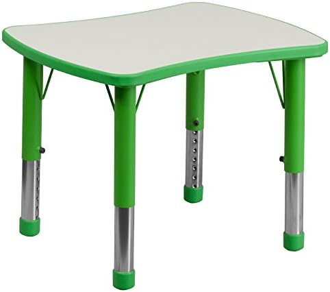 EMMA + OLIVER Green Adjustable Height Activity Table