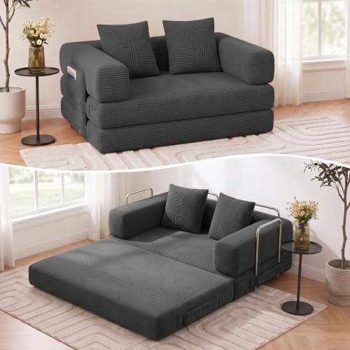 61" 5-in-1 Convertible Modular Boneless Sleeper Sofa Bed