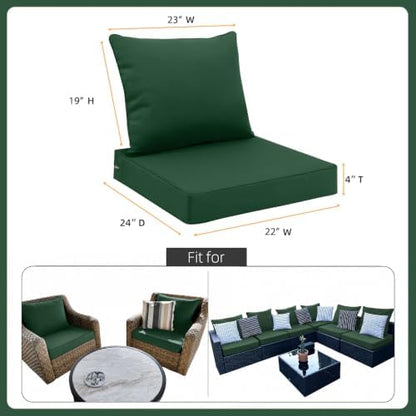Favoyard Outdoor Patio Seat Cushion Set, 22x24 Inch, Water & Fade Resistant