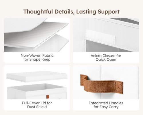 Storage Bins with Lids - Closet Organizer with Front Opening