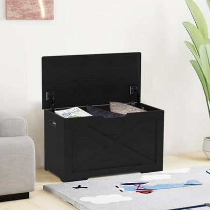 31.5" Storage Chest, Wooden Storage Bench, Entryway Shoes Bench