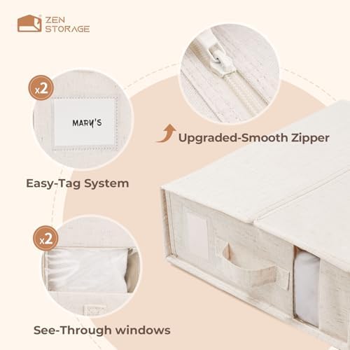 Cotton Linen Sheet Organizers and Storage, 6Pack Off-White
