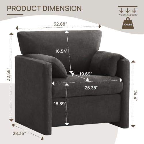 33" Accent Chair,Comfy Reading Chair,Cozy Armchair For Living Room,Bedroom