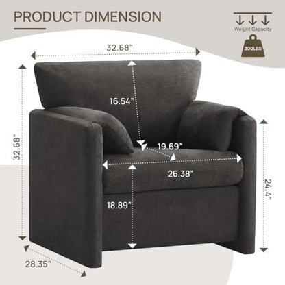 33" Accent Chair,Comfy Reading Chair,Cozy Armchair For Living Room,Bedroom