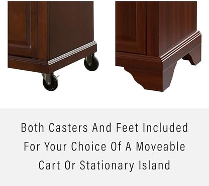 Crosley Furniture Lafayette Small Rolling Kitchen Island, Wood Top