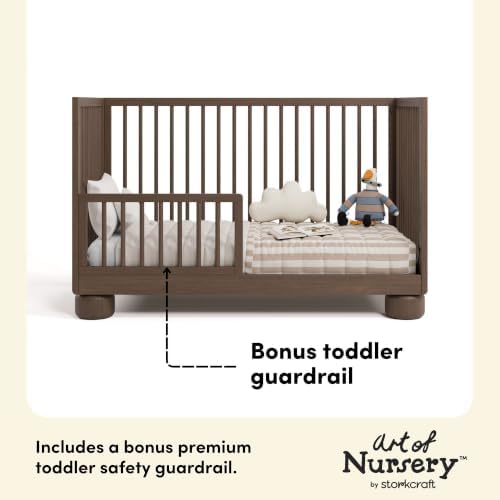 Storkcraft Sorrento 3-in-1 Convertible Crib with Toddler Rail, Hazelnut