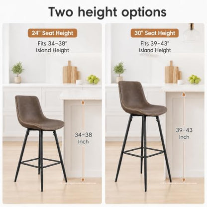 Garvee Bar Stools Set of 4, Counter Height Bar Stools