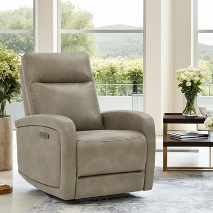 Watson & Whitely Zero Wall Recliners with Power Headrest, Faux Leather Grey