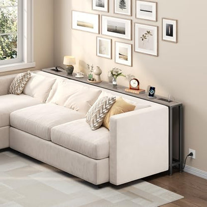 HOOBRO 39.4 Inch Narrow Console Table with Power Outlets, Sofa Table