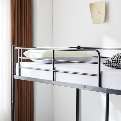 Karl home Black Bunk Bed Twin Over Twin with 2 Storage Drawers