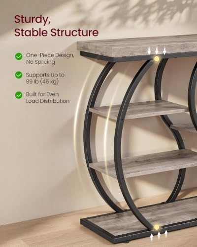 VASAGLE 39.4 Inchs Entryway Table, 5-Tier Console Table, Narrow Sofa Table