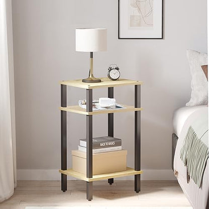 TUTOTAK End Table, Side Table, 3-Tier Storage Shelf for Small Space, 1 PC