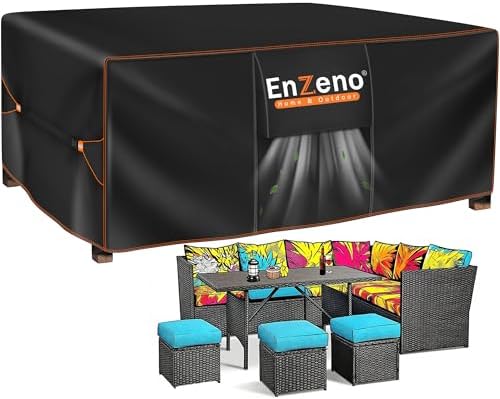 Enzeno Patio Furniture Cover Outdoor Waterproof 98" L x 78" W x 28" H