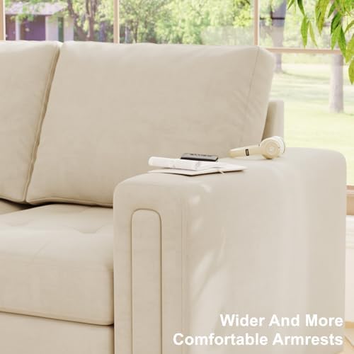 Belffin Modular U Shaped Sectional Couch with Storage Ottoman Velvet Modular Sectional Sofa 8-Seater Sofa with Reversible Chaises Beige
