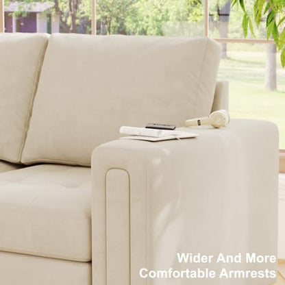 Belffin Modular U Shaped Sectional Couch with Storage Ottoman Velvet Modular Sectional Sofa 8-Seater Sofa with Reversible Chaises Beige