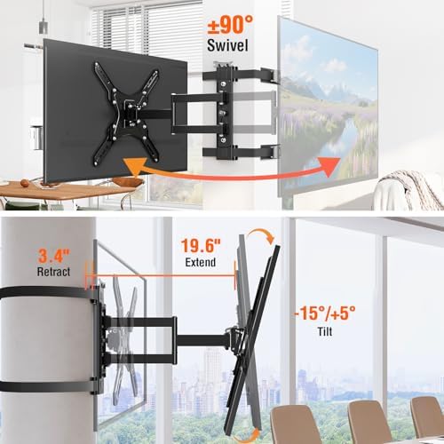 Outdoor Pillar TV Mount Waterproof for 26"-60" TVs, No Drill for Gazebo