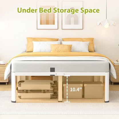 Superay 12 Inch King Metal Bed Frame with Rounded Leg, Mattress Stopper