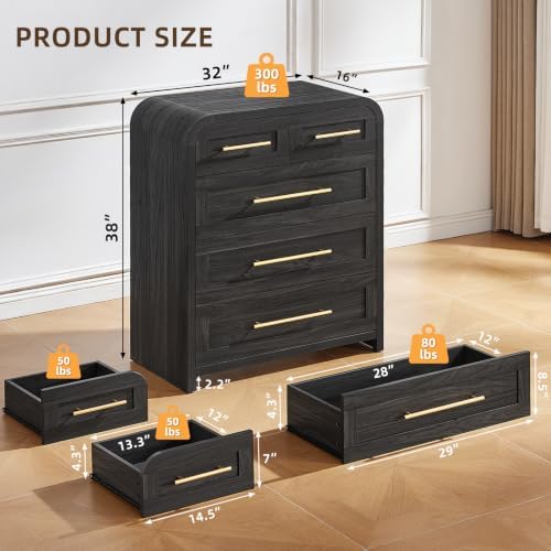 Dresser for Bedroom Set of 2, Small Dressers Chest of Drawers