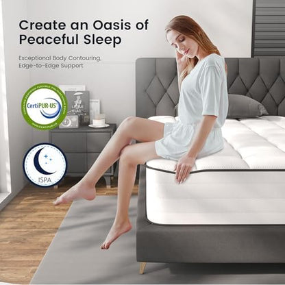 LETMOON 10 Inch Twin Hybrid Mattress, Pocket Spring Medium in Box