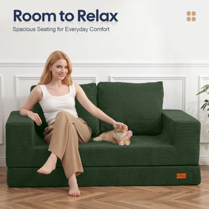COMAX Futon Sofa Bed, Convertible Sofa Bed, Folding Boneless Couches