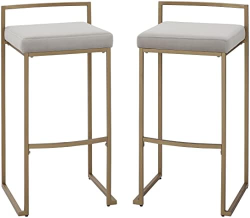 Crosley Furniture Harlowe Upholstered Bar Stools, Set of 2