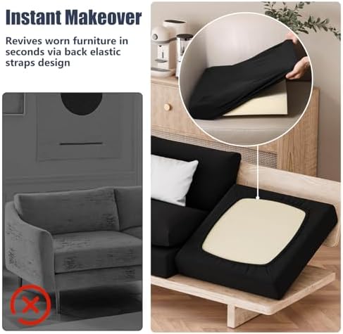 8Pcs Outdoor Cushion Covers, Stretch Patio Furniture Couch Chair Slipcovers