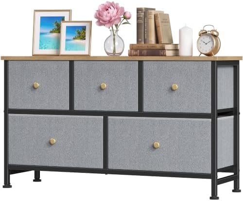 5 Drawer Dresser for Bedroom, Fabric Storage Drawer Unit