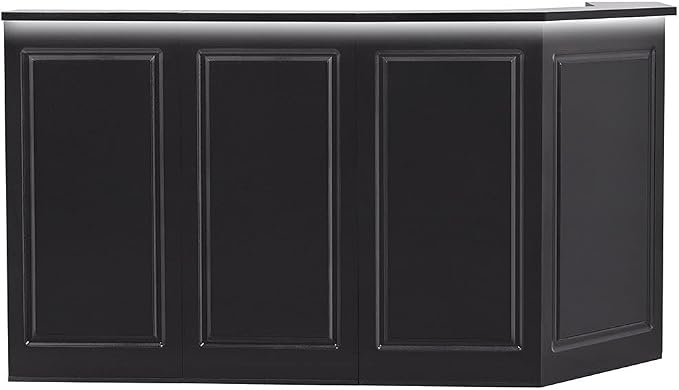 Dir Reception Area Counter, Receptionist Desk, Lobby Check-in Desk with LED Lights Valencia, Black-112