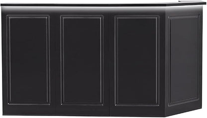 Dir Reception Area Counter, Receptionist Desk, Lobby Check-in Desk with LED Lights Valencia, Black-112