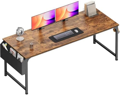 PRAISUN 71'' Computer Desk with Fabric Storage Bag & 2 Hooks