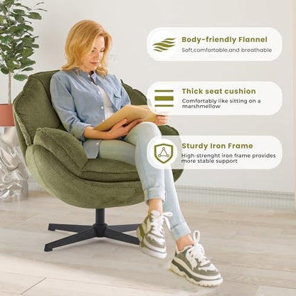 IWMH Swivel Accent Chair for Living Room,Comfy Lounge Chair with Metal Legs
