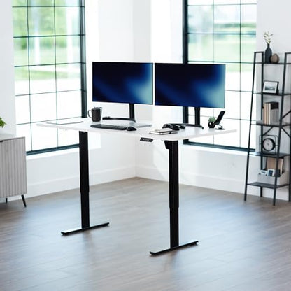 VIVO Electric Standing Desk, Smooth 3-Piece 71" x 36" White Top
