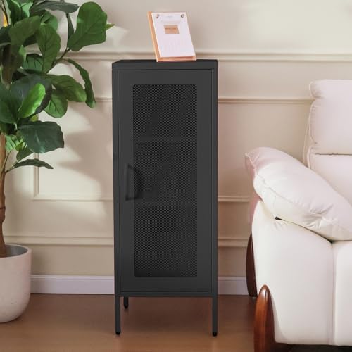 ALBAD Slim Metal Storage Cabinet with Mesh Door