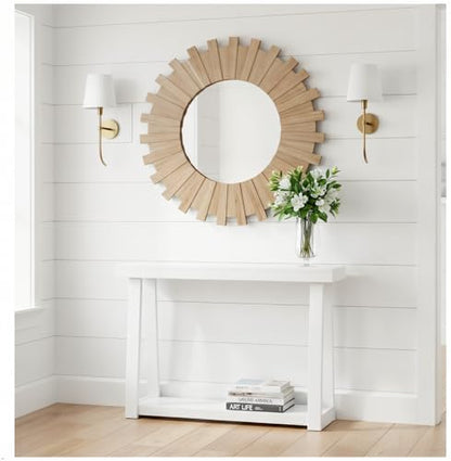 Plank+Beam Classic Console Table, with Shelf, 46 Inch, White