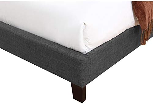 Wallace & Bay Kirby Upholstered Bed with Nailhead, Queen, Dark Gray
